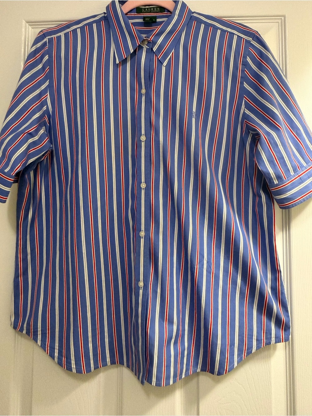 Ralph Lauren Blue Shirt with Red & White Stripes
